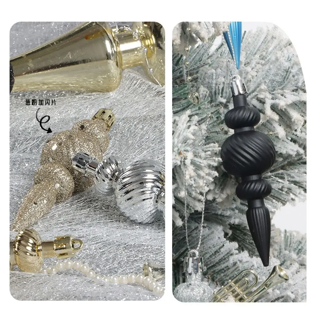 16Pcs 16Pcs/Box Christmas Hanging Balls Special Shaped with Hanging Rope Xmas Tree Party Decorations Shiny Multi-functional