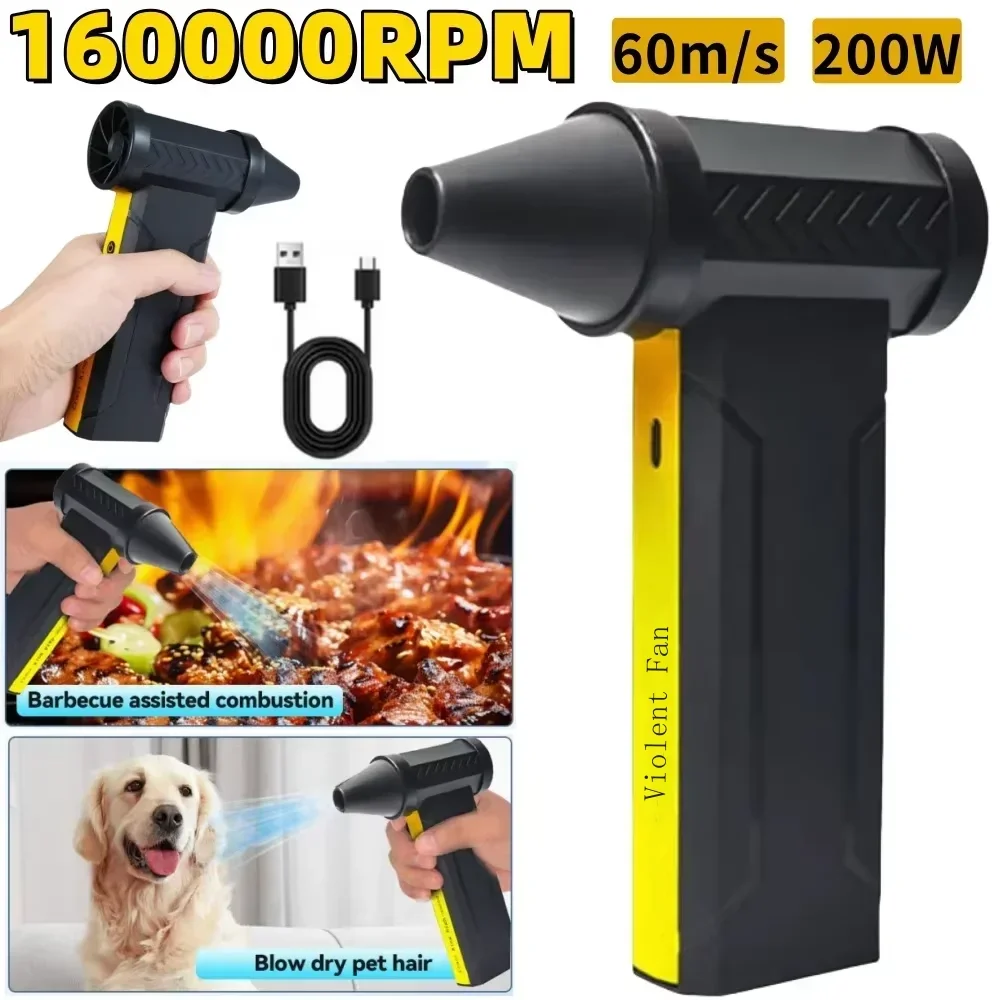 160,000 RPM turbo jet electric fan Brushless motor speed turbocharger fan high speed USB charging