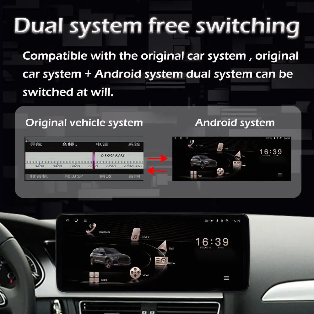 Para Audi A4 B8 A5 2009 2010 2011 2012 2013 - 2016 Conducir a la izquierda Reproductor de vídeo Multimedia para coche Carplay inalámbrico Autoradio No 2din 4