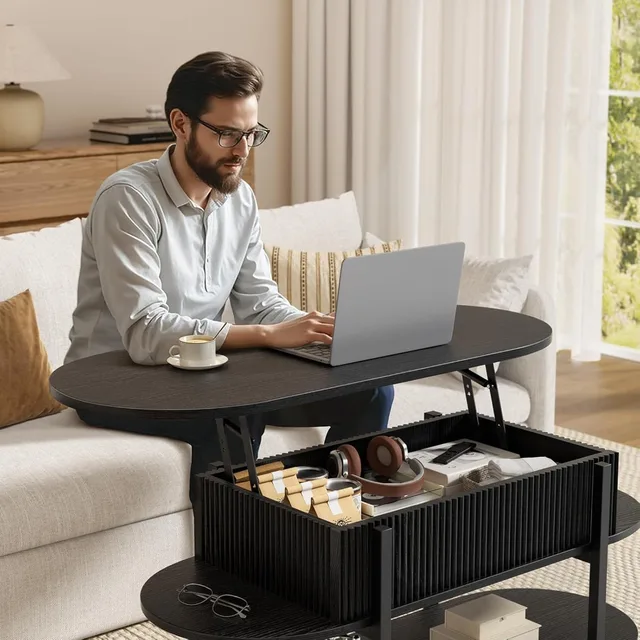 Oval Lift-Top Coffee Table 4