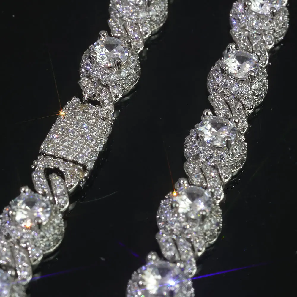 Hip Hop High End Jewelry Diamond White Gold Iced Out