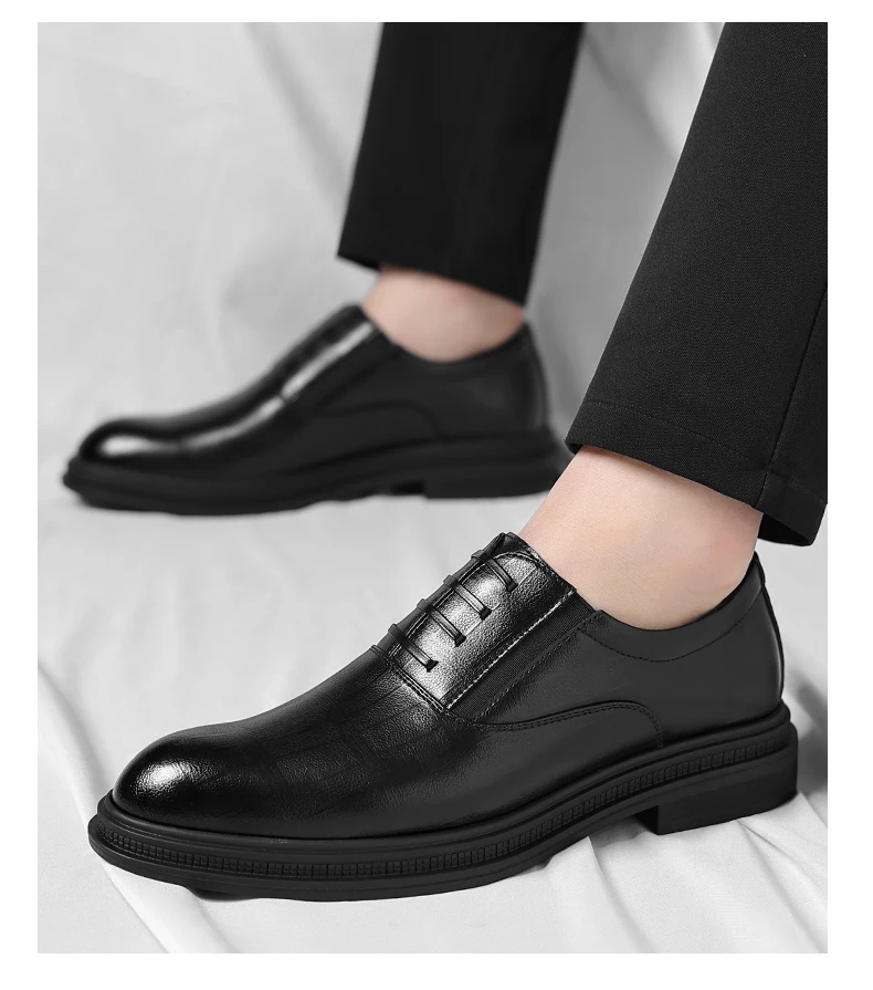 Herren-Schuhe für formelle Kleidung, große Größe, 3 cm/6 cm/8 cm, höhenvergrößernde Schuhe für Hochzeit, Business, bequeme Leder-Oxfords – Detail 17
