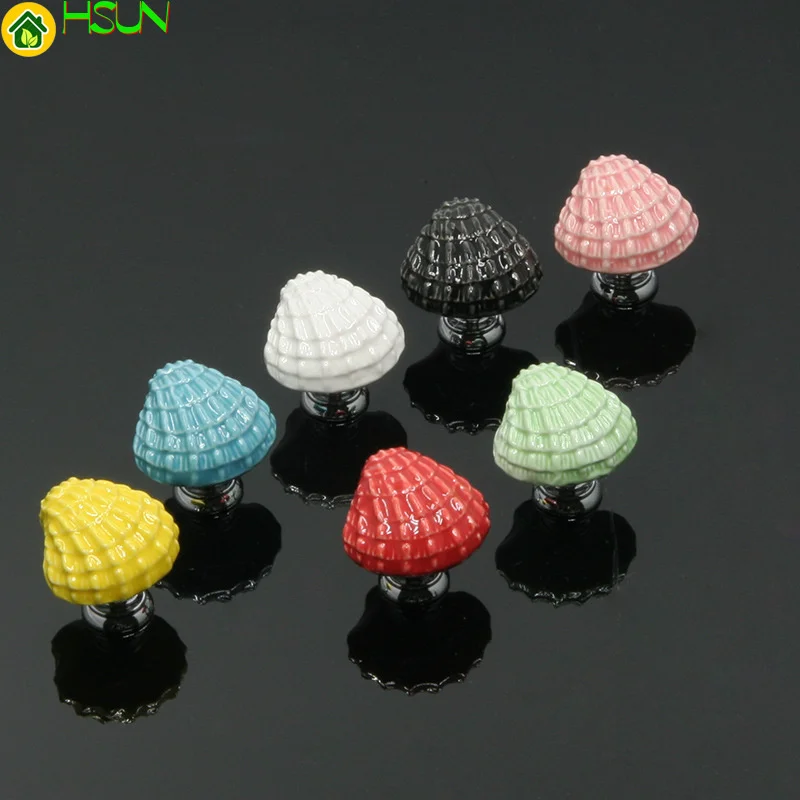 

2 pcs Ceramic handle cabinet drawer black and white new cartoon cute pumpkin European style furniture cabinet door handle