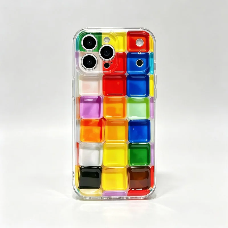 Vibrant Rainbow Square Protective Phone Case