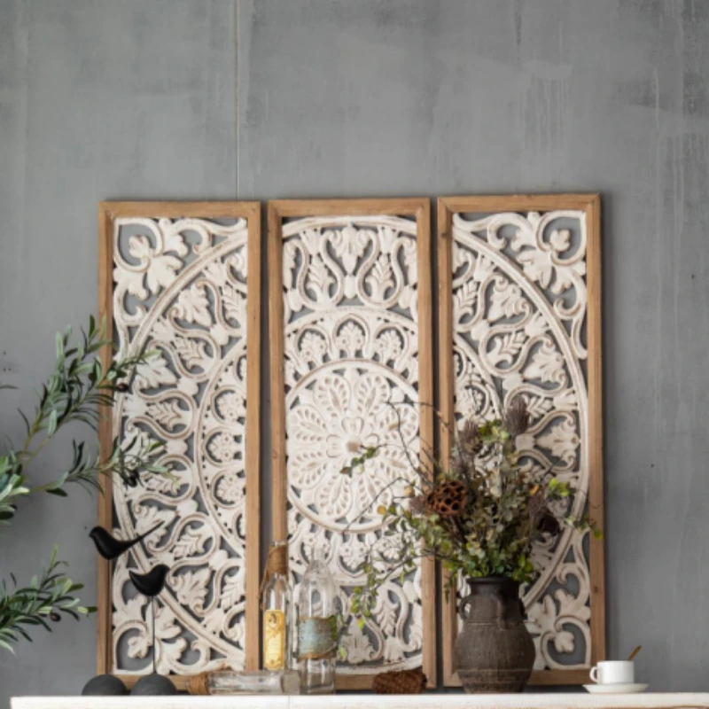 

2020 New Wooden Pattern Circular Decoration Wall Hanging Room Decoration