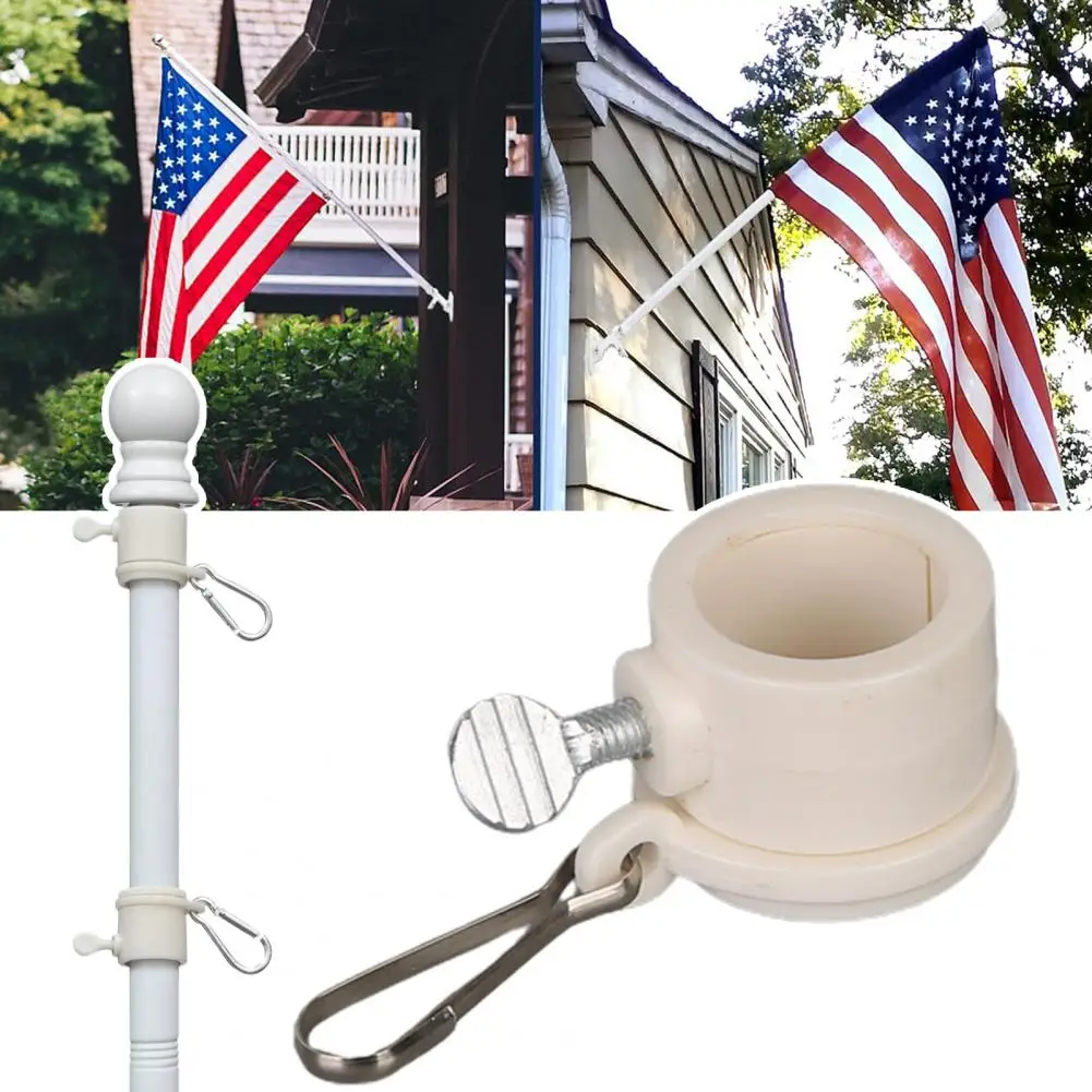 Handheld Flagpole Buckle Heavy Duty Rotating Flagpole Buckles for Wind-resistant Flags 360-degree for House Tangle-free