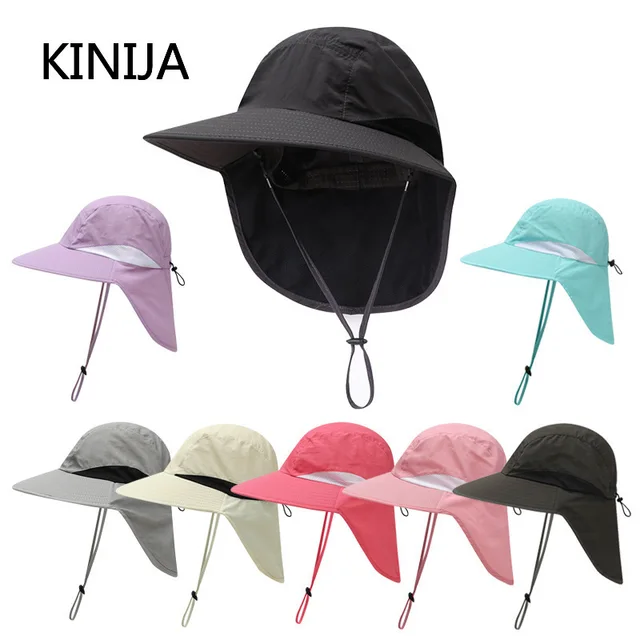 Summer Men Cap Quick Drying Outdoor Safari Hat Sunshade Visor Hat Hiking Climbing Fishing Hat Women Neck Protection Shawl Cap 1