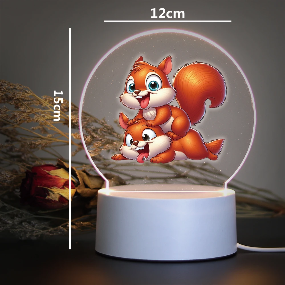 동물 엄마와 아이 3D LED 광학 착시 테이블 램프, 어린이 선물, 3D LED 야간 조명 색상 변경
