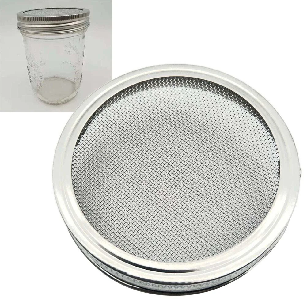

6pcs 86mm Sprouting Jars Lids Sprout Germinator Canning Stainless Steel Lid Reusable Growing Screen Cover for Home Kitchen