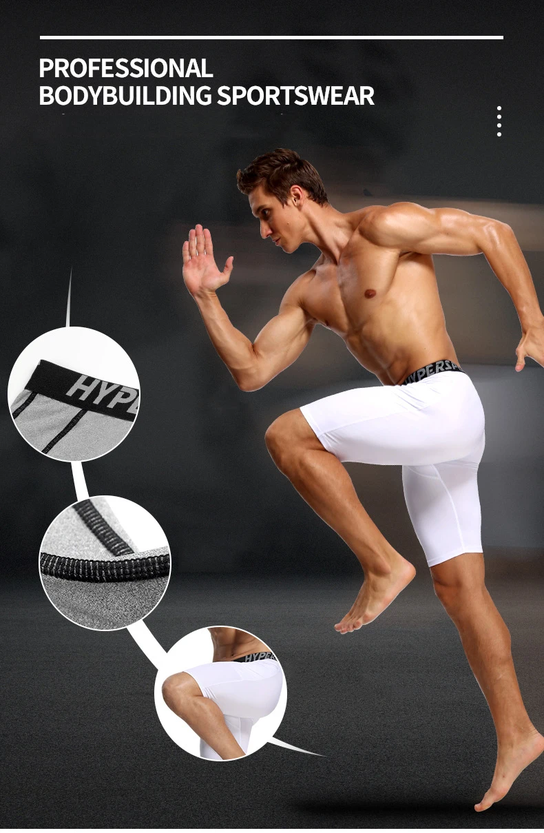 Kompressions-Trainingsshorts für Herren, Sommer-Sportbekleidung, Jogginghosen, kurze Hosen, schnelltrocknend, für Fitnessstudio, Herren-Trainingshosen, Sportshorts. – Detail 3