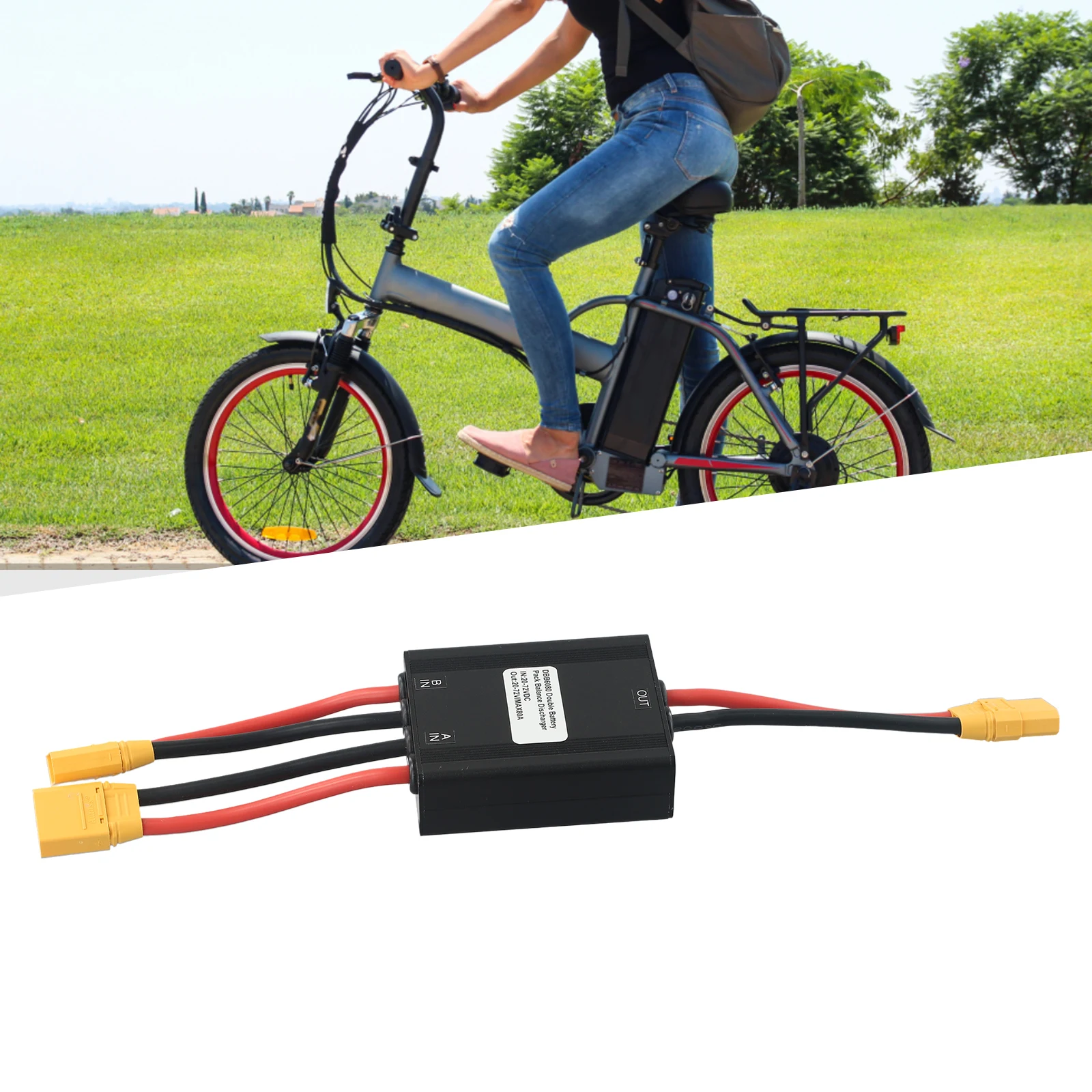 

1pc Ebike Dual Battery Connection Adapter Increase Current Parallel Module Increase Capacity 80A Electric Bicycle Components