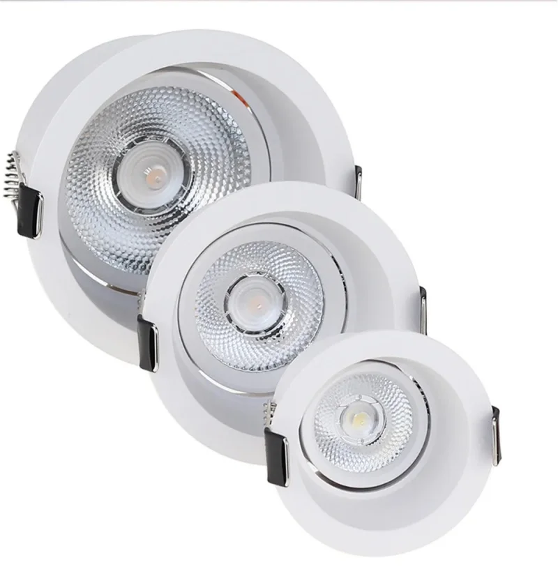 Anti Glare LED Downlight Adjustable 7W12W15W20W24W AC90-260V Dimmable CRI 97 COB Ceiling Lamp Spot Lights For Home led downlight,recessed ceiling spotlight,ceiling lamps