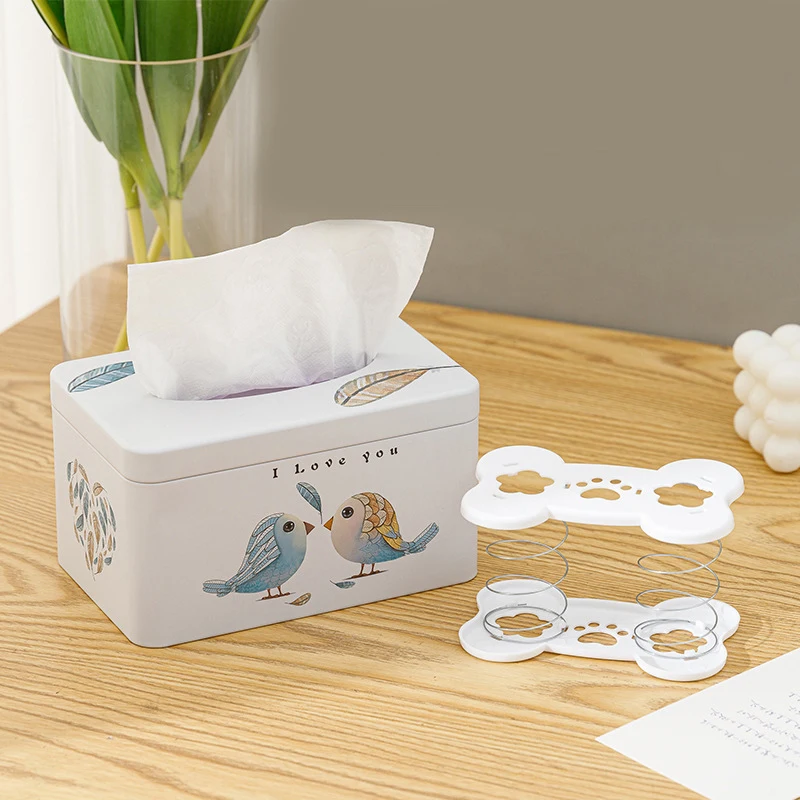 Description Picture 4 of itemCreative Spring Holder Tissue Box Automatic Lift Spring Loaded Tissue Box Tissue Spring Bracket Car Tissue Box Spring Holder