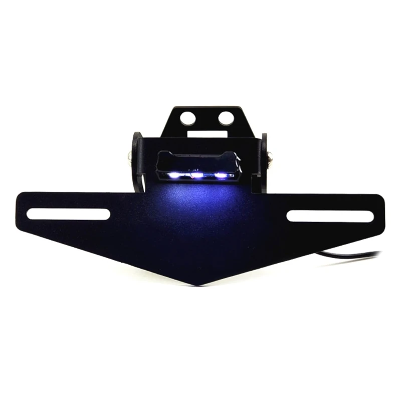 

License Plate Tail Light Holder Rear Bracket Mount with LED for Motorcycle ATV