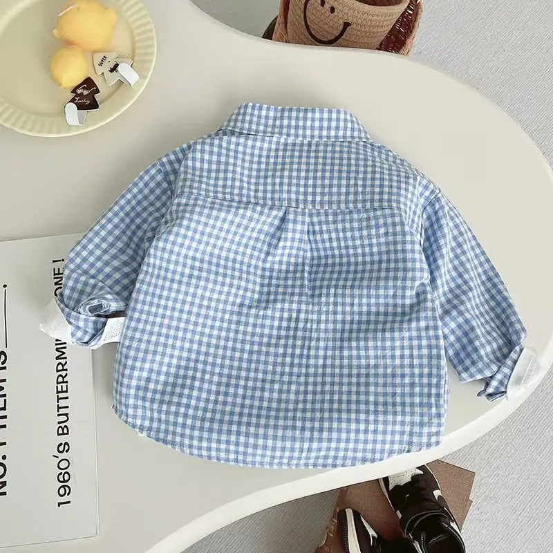 IENENS Child Shirt Clothes Baby Spring Shirts Toddler Infant Boy Long Sleeve Tees Tops 1 2 3 4 Years Kids Cotton Thin Shirt