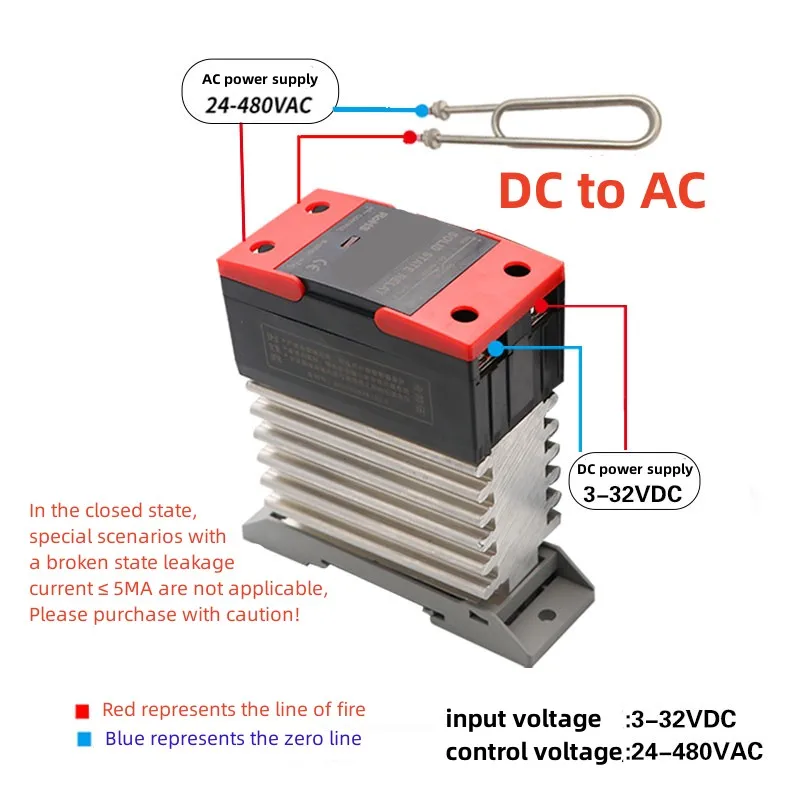 솔리드 스테이트 릴레이, SSR 10A 25A 40A 60A 80A 100A 120A DD DA AA Din 레일 마운트, AC DC 제어, DC AC AC 단상, 방열판 포함