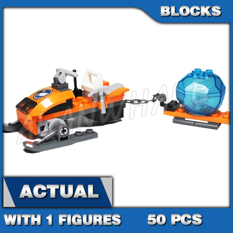 

50pcs Arctic Snowmobile New Base Camp Ice element 10437 building blocks Sets Bricks Compatible with Model