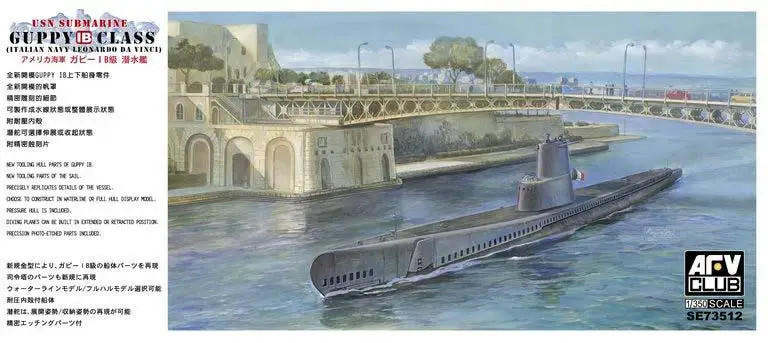 Afv Club Se73512 1/350 Us Navy Guppy Classe B Sottomarino Modello Guppy Kit
