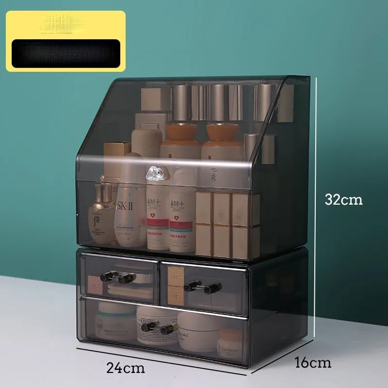 Desktop Cosmetics Storage Box Dust-proof Acrylic Lipstick Large Capacity Box Skincare Dressing Table Drawer Storage Rack ZF336 3