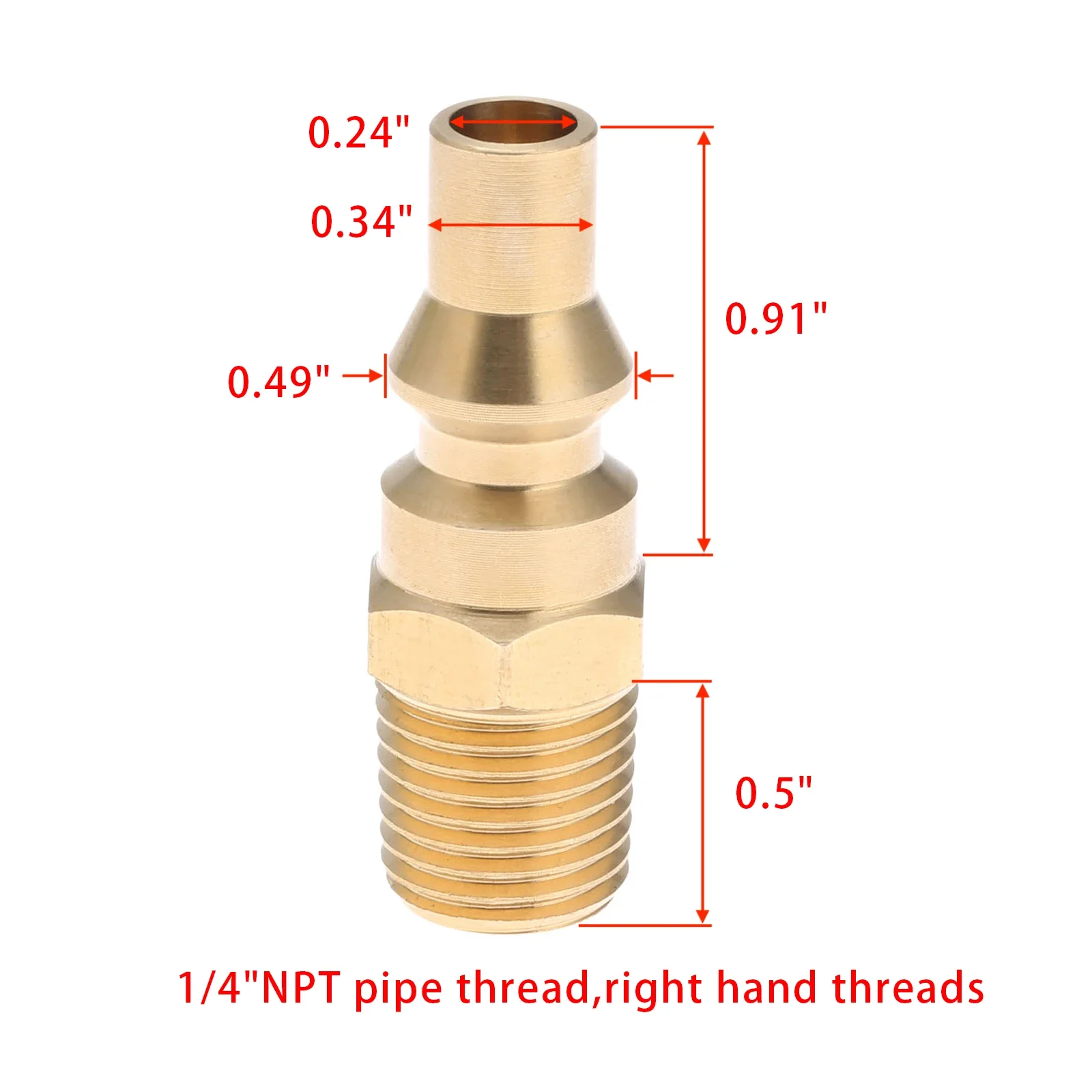 Gas Camping Stove Solid Brass Propane Quick Connect Fitting Adapter Male Plug 1/4inch NPT For BBQ Low Pressure Propane Gas Systems Grill Outdoor