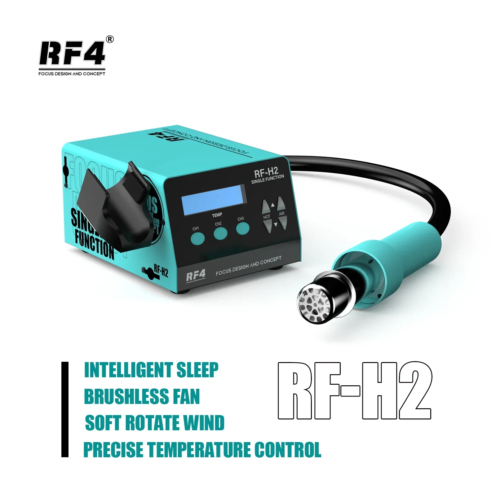 RF4 1000W Fast Desoldering Hot Air Gun Soldering Station Digital Display Intelligent BGA Rework Station To PCB Chip Repair RF-H2 3