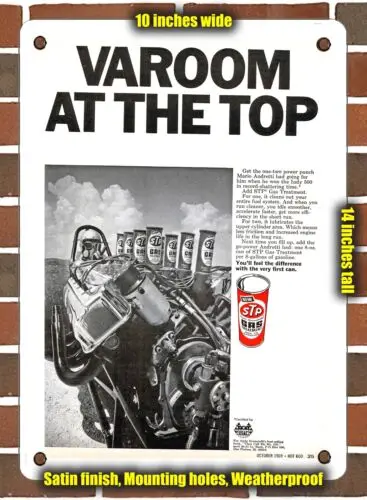

Металлический знак 1969 Varoom вверху STP - 10x14 дюймов