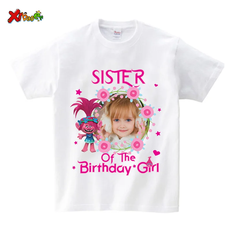 Birthday Tshirts for Family Matching Outfits Girl T Shirt Shirt Birthday Party Clothing Outfit Personalized Name Photo Shirt 3rd 5