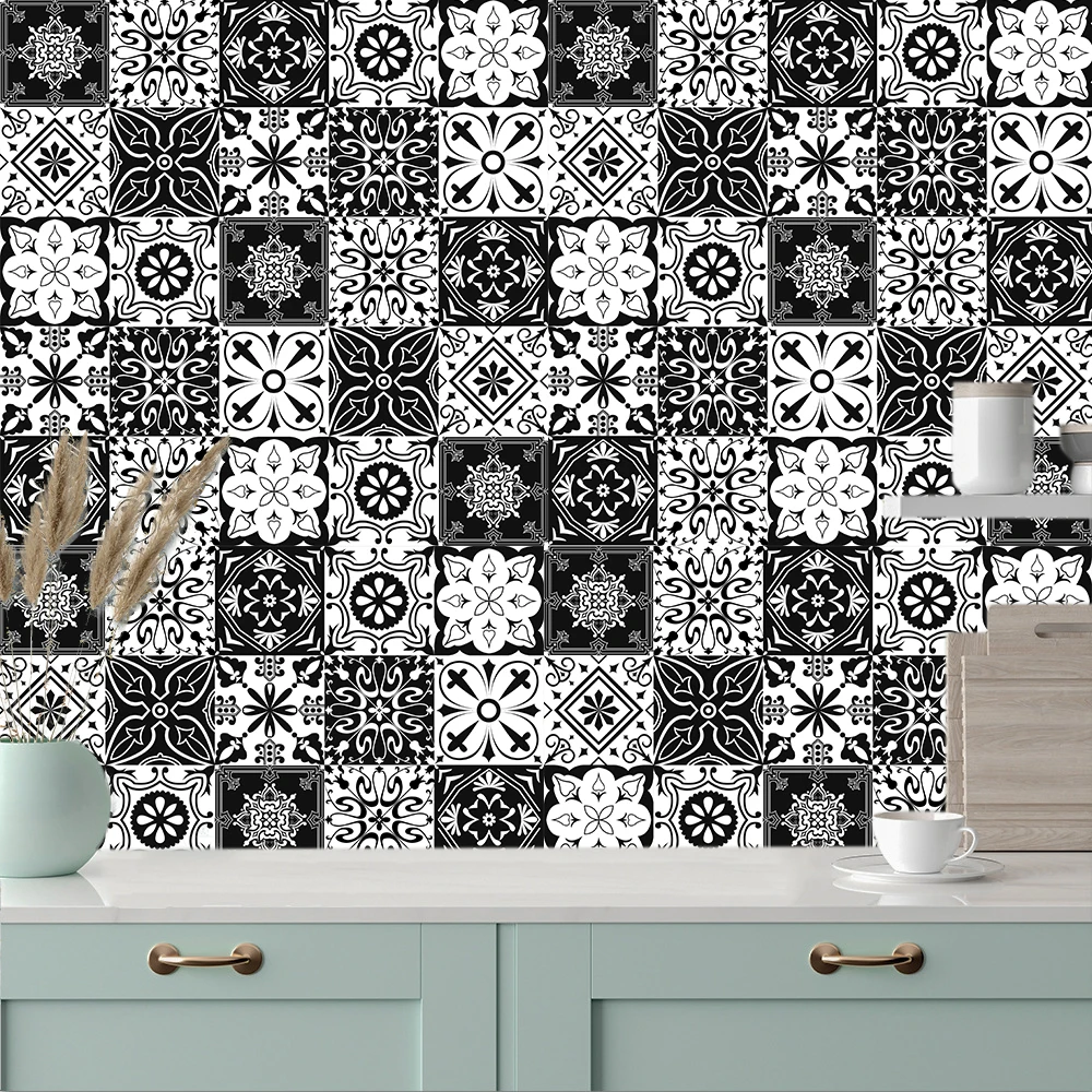 Matte Tile Wall Stickers Home Decoration For Living Room Kitchen Bathroom Floor Wallpaper Self-adhesive Art Mural 29 Style 10Pcs wall stickers floor stickers