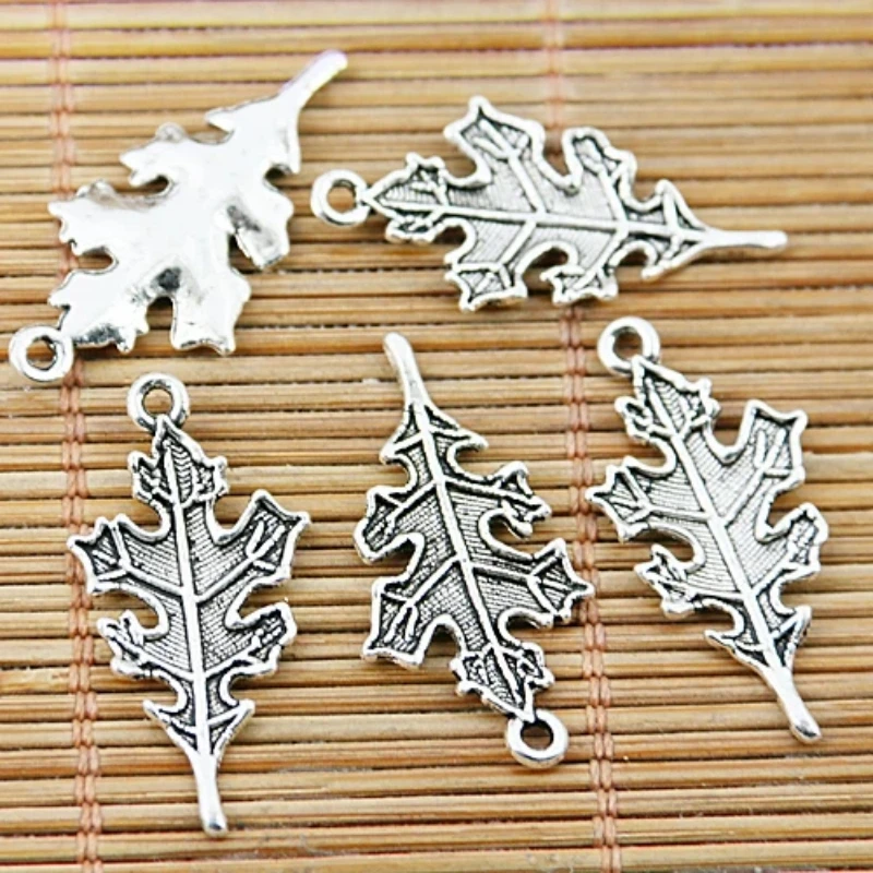 

20PCS Tibetan silver tone leaf charms EF1515 charms for jewelry making pendants