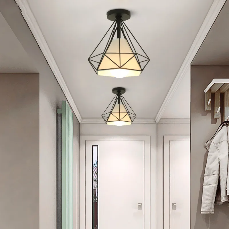 40/60/80cm LED Ceiling Light Modern Porch Light Corridor Aisle Geometric Shapes