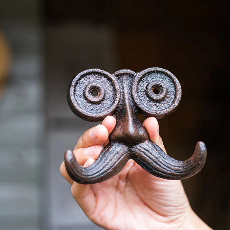 Cast Iron Beard Wall Hanger Hooks Rack for Home Decor