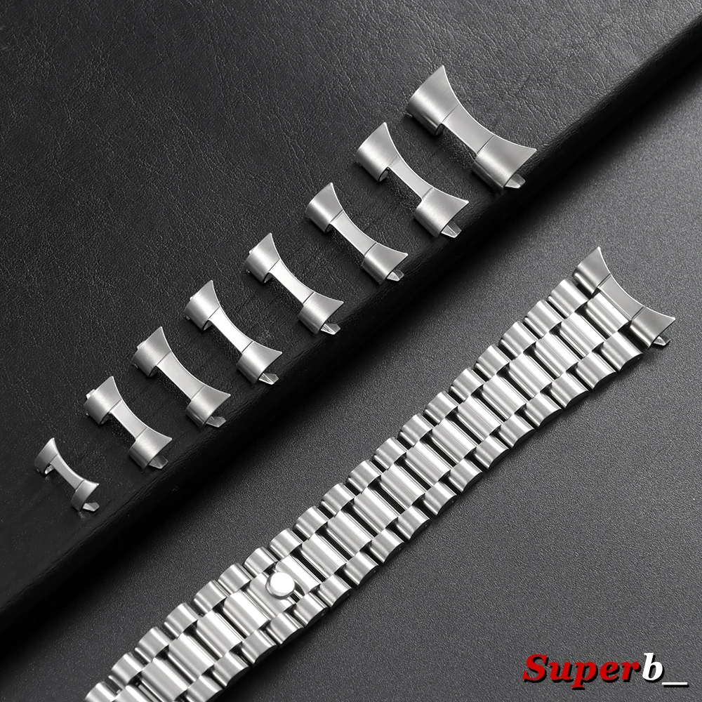 Stainless Steel Strap Connectors with Matte Polished Curved End Links