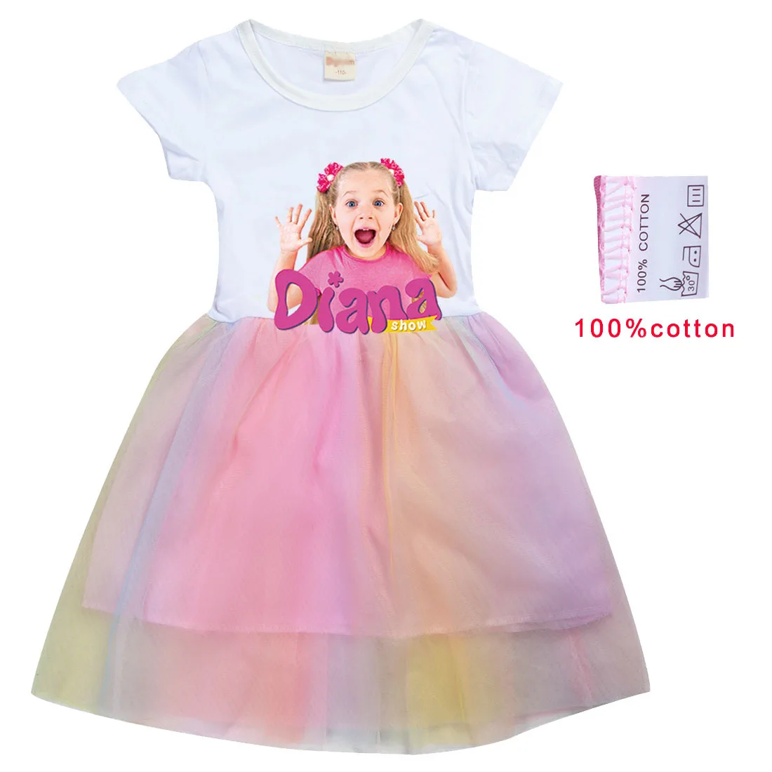 Diana and Roma Clothes Kids Short Sleeve Dress with Bag Baby Dresses Toddler Girls Halloween Girl Costume Children's Clothing