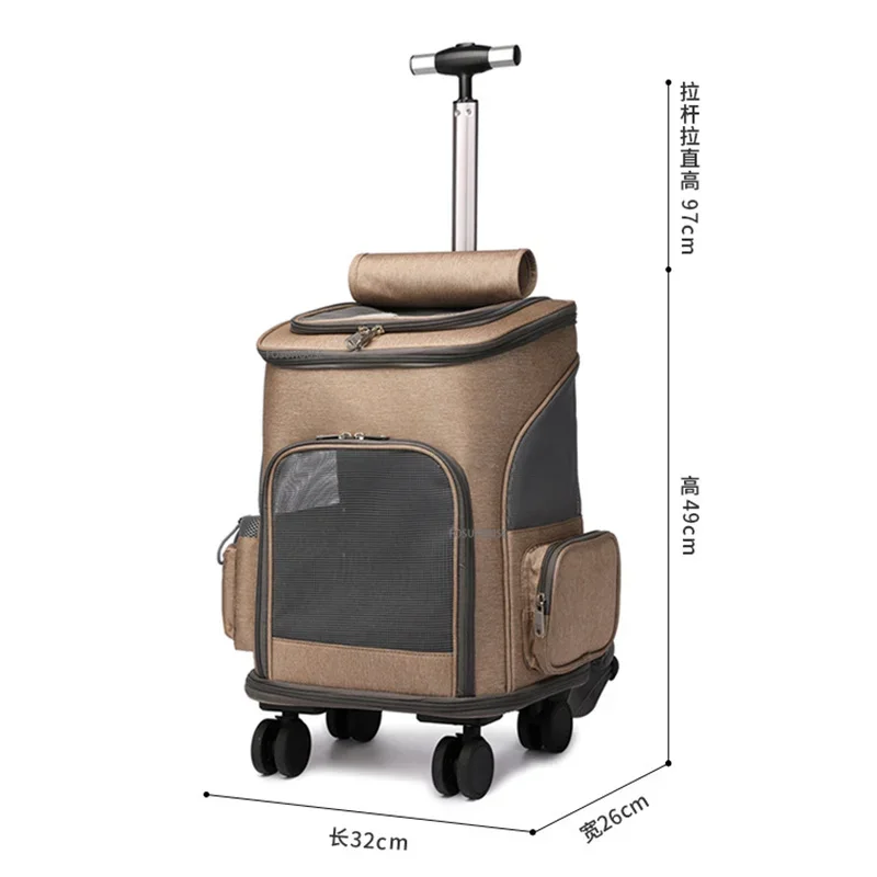 Carrito retráctil nórdico para mascotas, bolsa de transporte para gatos, bolsa de viaje portátil con ruedas.