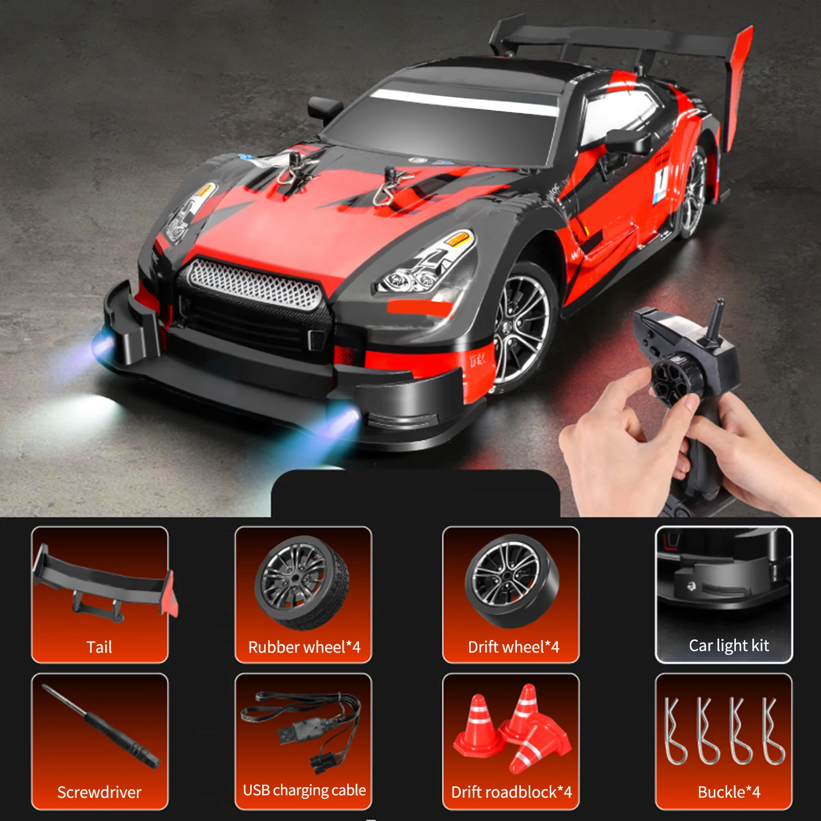 Carro RC Drift 1/16 RC Car 2,4 GHz 4WD 40 km/h RC Carro de Corrida