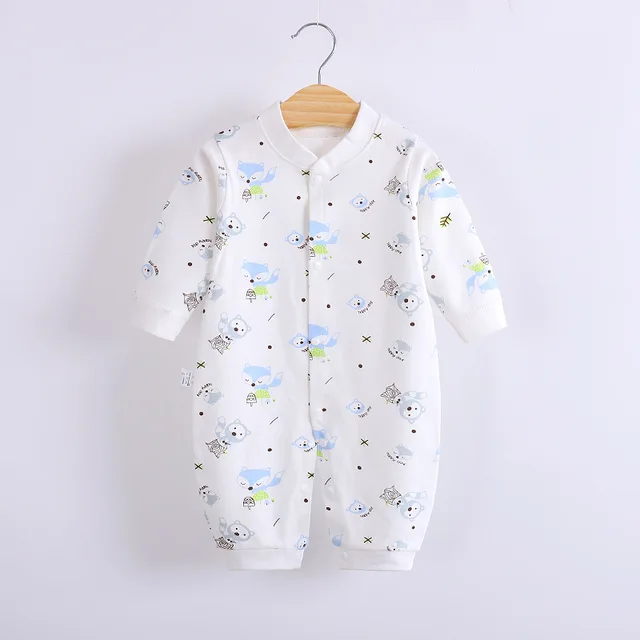 Cotton Baby Jumpsuit Baby Long Sleeve Toddler Romper Clothes Newborn Cute Romper Baby Home Clothes Baby Girl Winter Clothes L