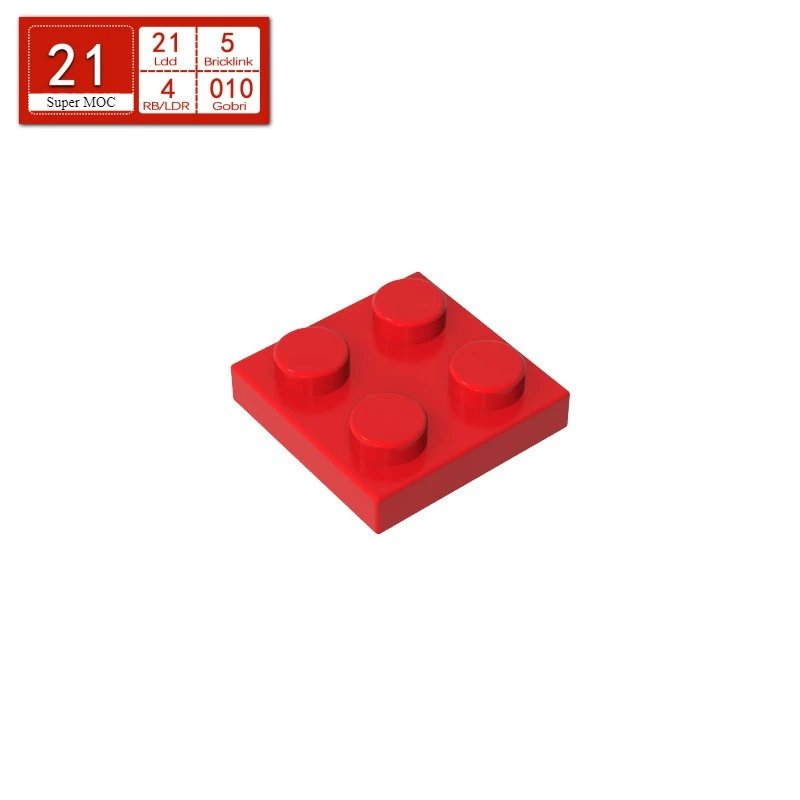 10pcs 3022 플레이트 얇은 피규어 부품 플레이트 2x2 벽돌 컬렉션 대량 모듈형 장난감 기술 DIY 빌딩 블록 액세서리