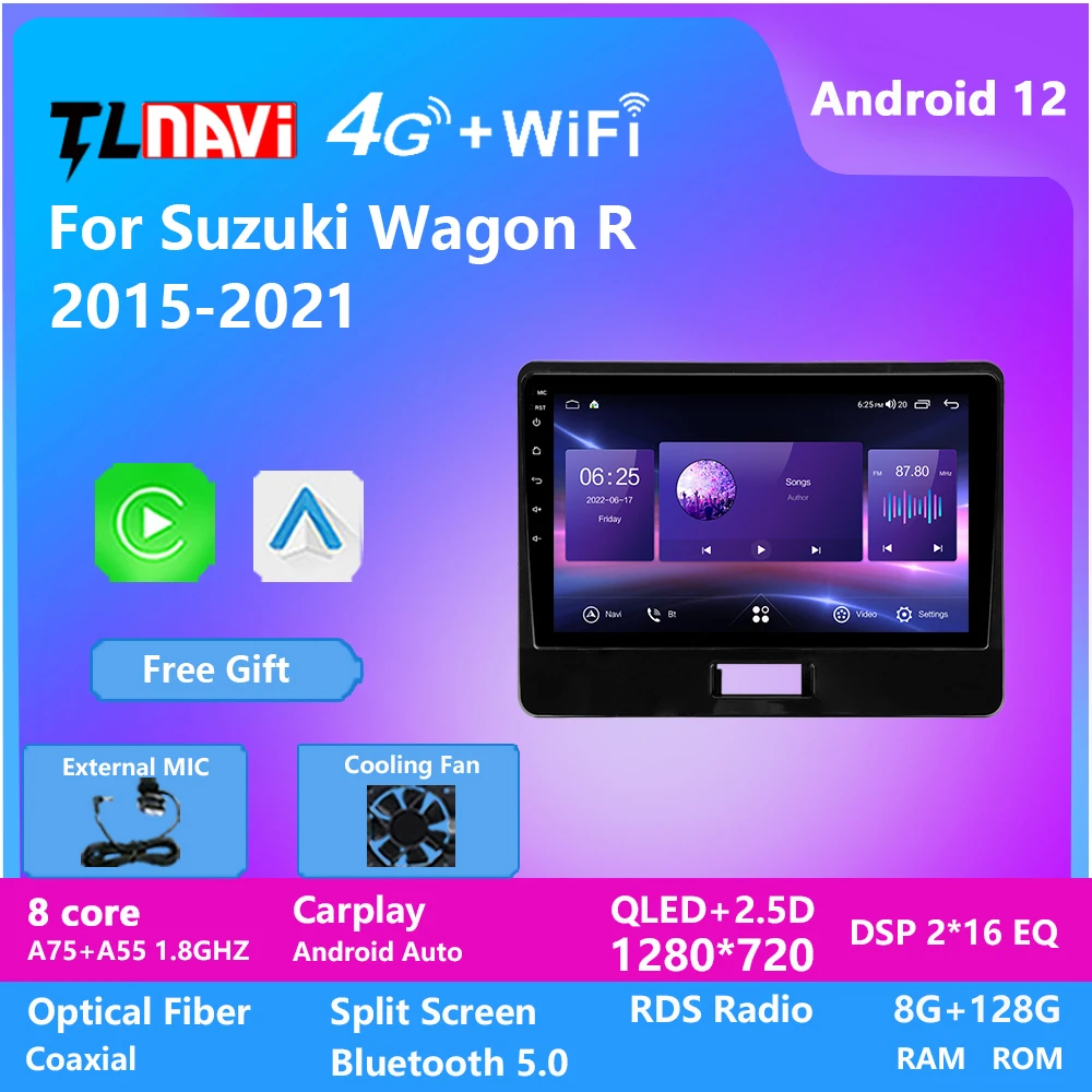 

Tulenavi TL7 QLED 1280*720 8G+128G Android 12 Car Multimedia Player For Suzuki Wagon R GPS Navigation Radio