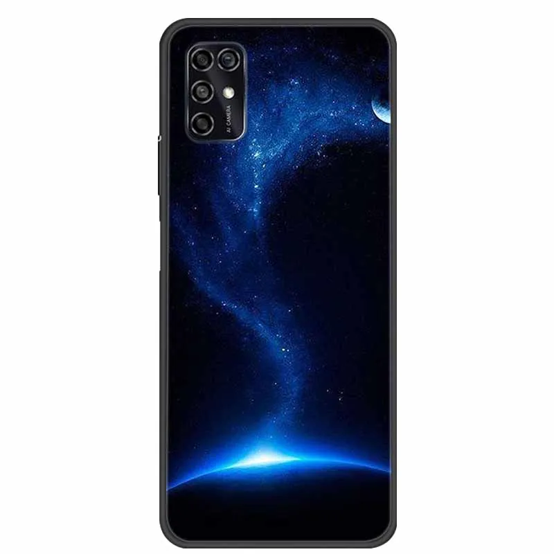 Black Silicon TPU Soft Phone Cover with Cartoon Design