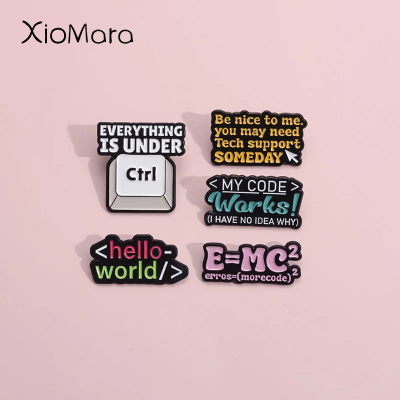 My Code Works Enamel Pins Custom Computer Code Program Brooches Lapel Badges Funny Jewelry Gift For Programmer Friends