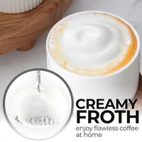 Mousseur à lait électrique rechargeable par USB, 3 vitesses, mousseur à café, mélangeur à cappuccino pour la cuisine et les cafés 2