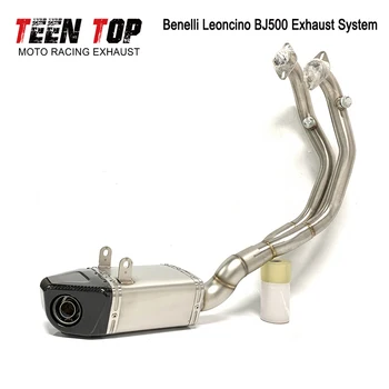 Full Systems For Benelli Leoncino 500 BJ500 Motorcycle Exhaust Escape Modified Front Link Pipe Muffler Carbon Fiber DB Killer