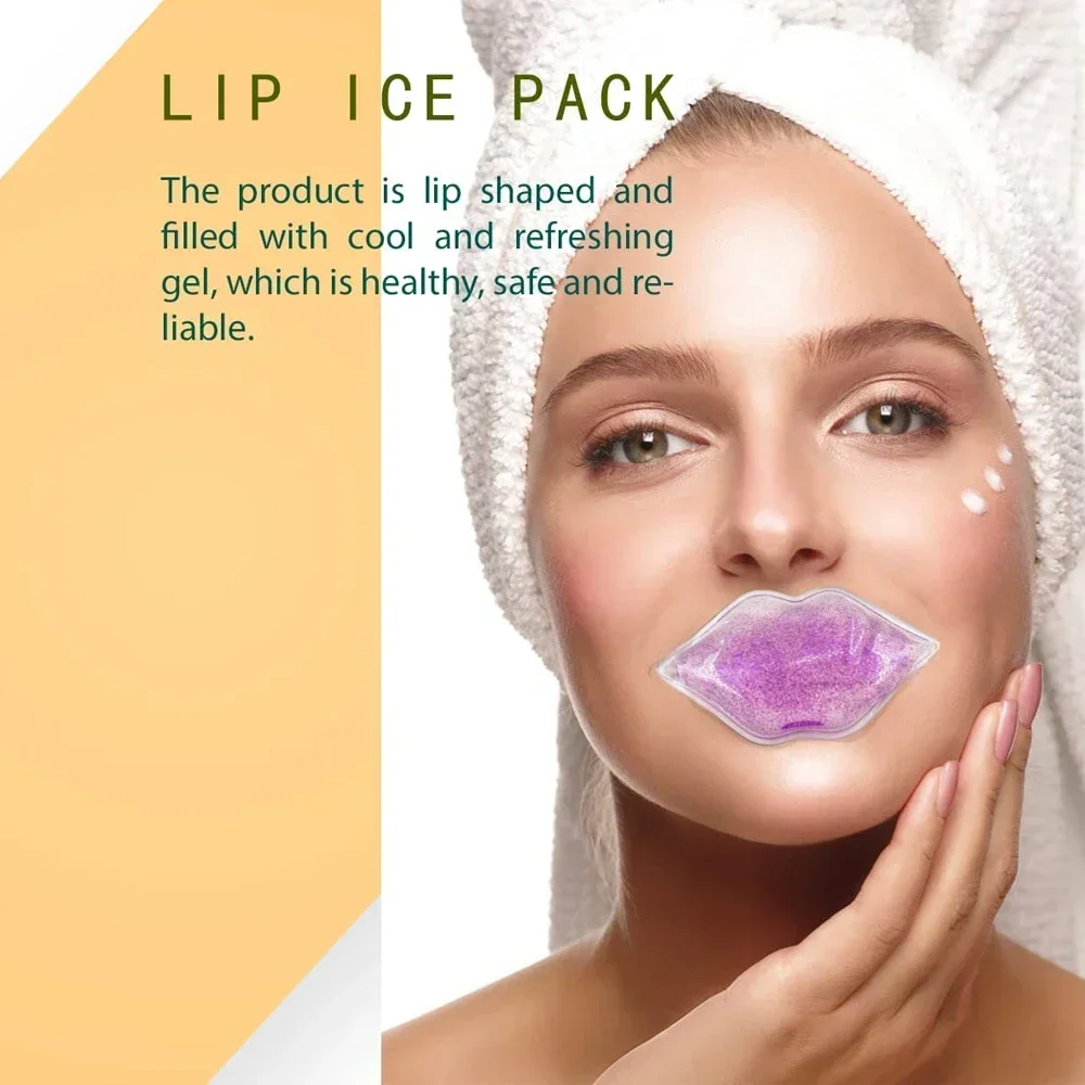 6 Packs Lip Gel Ice Packs Cold Use for Lip Surgery Flexible Reusable Cooling Pad Cold Compress for Cosmetic Injuries Pain Relief
