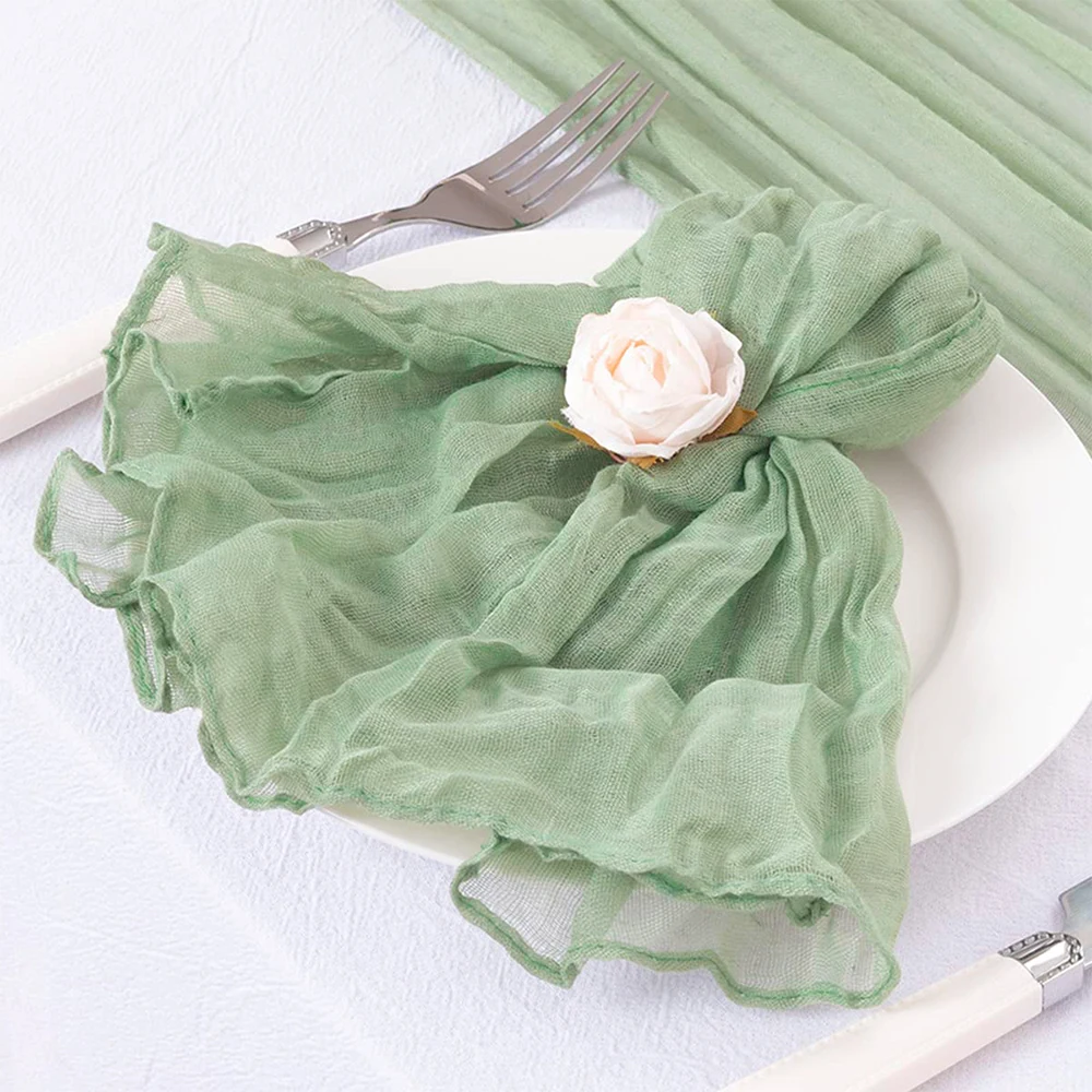 Cotton Napkins 12PCS Gauze Cheesecloth Napkins Rustic Wrinkled Napkins Dinner for Wedding Baby Shower Halloween Thanksgiving Xmas Daily Use