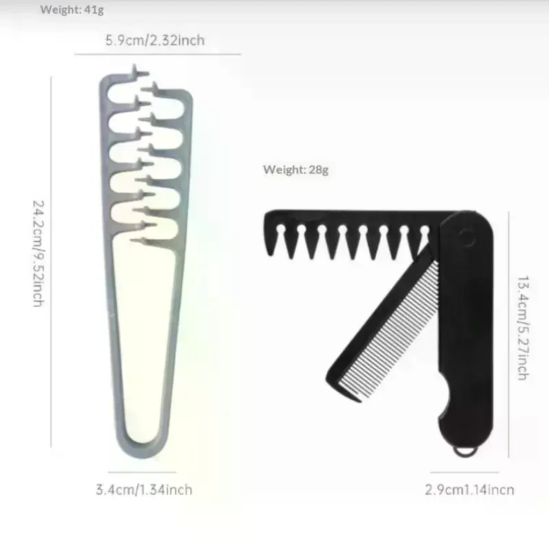 2 Pezzi Pettine Texturizzante Pieghevole a Denti Larghi per Capelli Voluminosi, Strumento Multifunzionale per lo Styling Uomo Donna - immagine 6