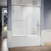 Bathtub Shower Door 60" W x 62" H Semi-Frameless Double Sliding Design Shower Tub Door 1/4" Clear Glass Panel, Chrome Finish 1