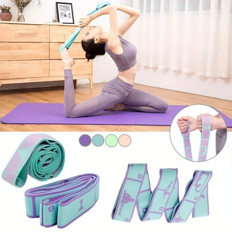 Description Picture 2 of itemDance Stretching Band Loop Yoga Stretching Belt Yoga Pilates Fitness Tension Belt  Digital Stretch Elastic Band Resistance Band