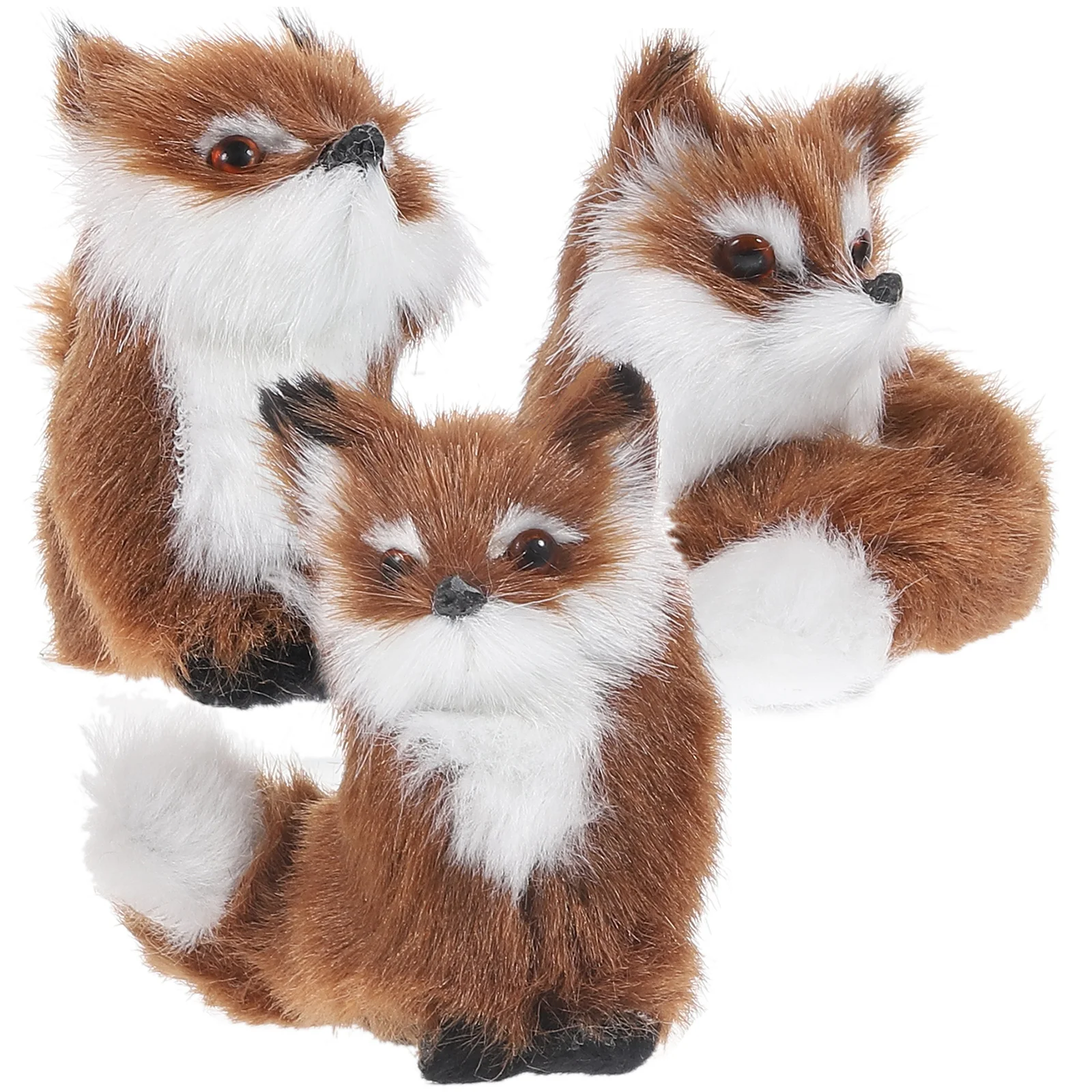 

Furry Fox Ornaments Plush Pendant Christmas Decorations Adorable Animal Figurine