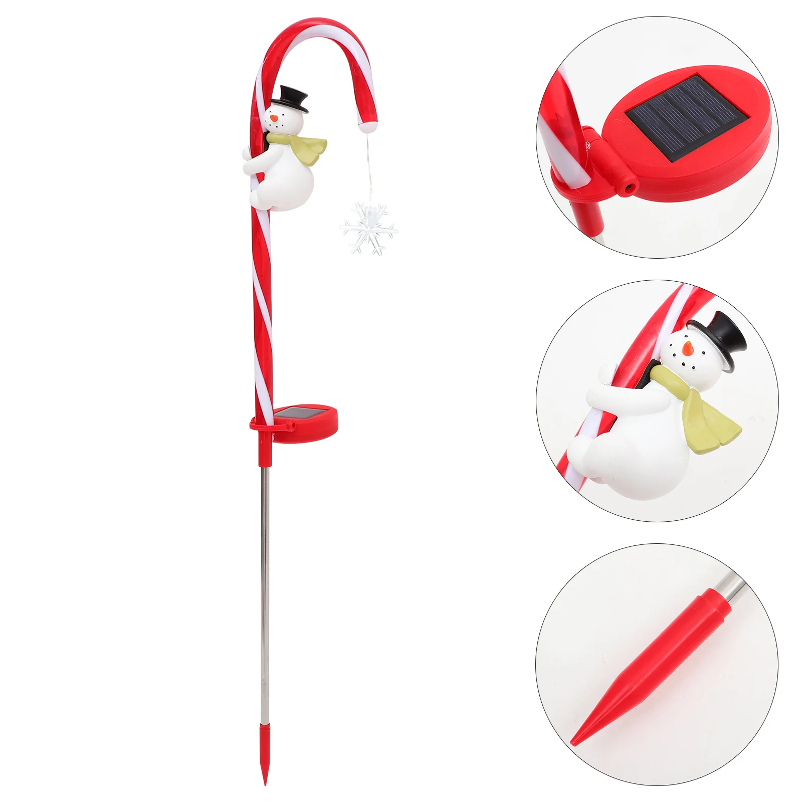 

Garden Stake Light Outdoor Solar Lamp Decor for Lawn Walkway Candy Cane Shaped Solar Light