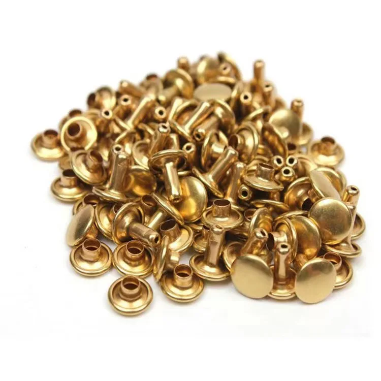 100 juegos de remaches redondos de doble tapa de metal de 6-8 mm, clavos de colisión, clavos con punta de roca, artesanías de cuero, zapatos, bolsos, cinturones, prendas de vestir, pulseras, bricolaje